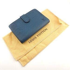 Louis Vuitton Blue Epi Leather Wallet with Dust bag - Good Used Condition